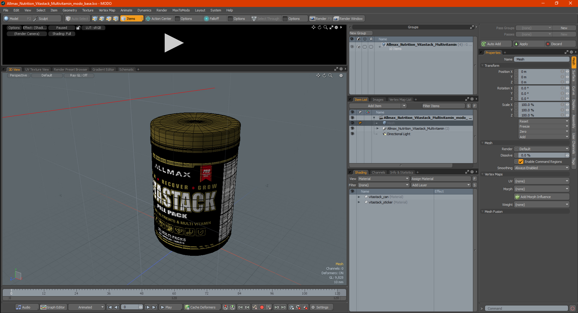 Allmax Nutrition Vitastack Multivitamin 3D model