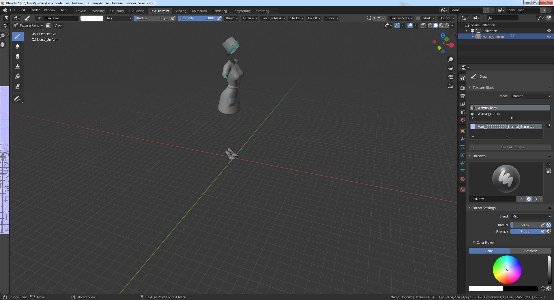 3D Nurse Uniform model