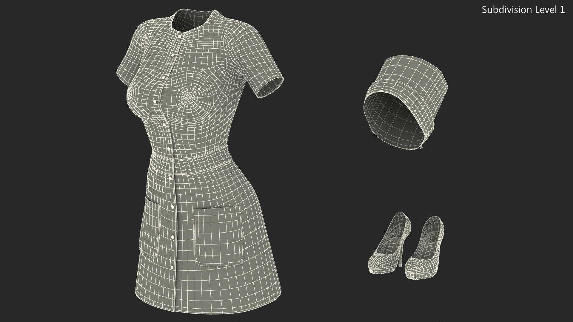 3D Nurse Uniform model