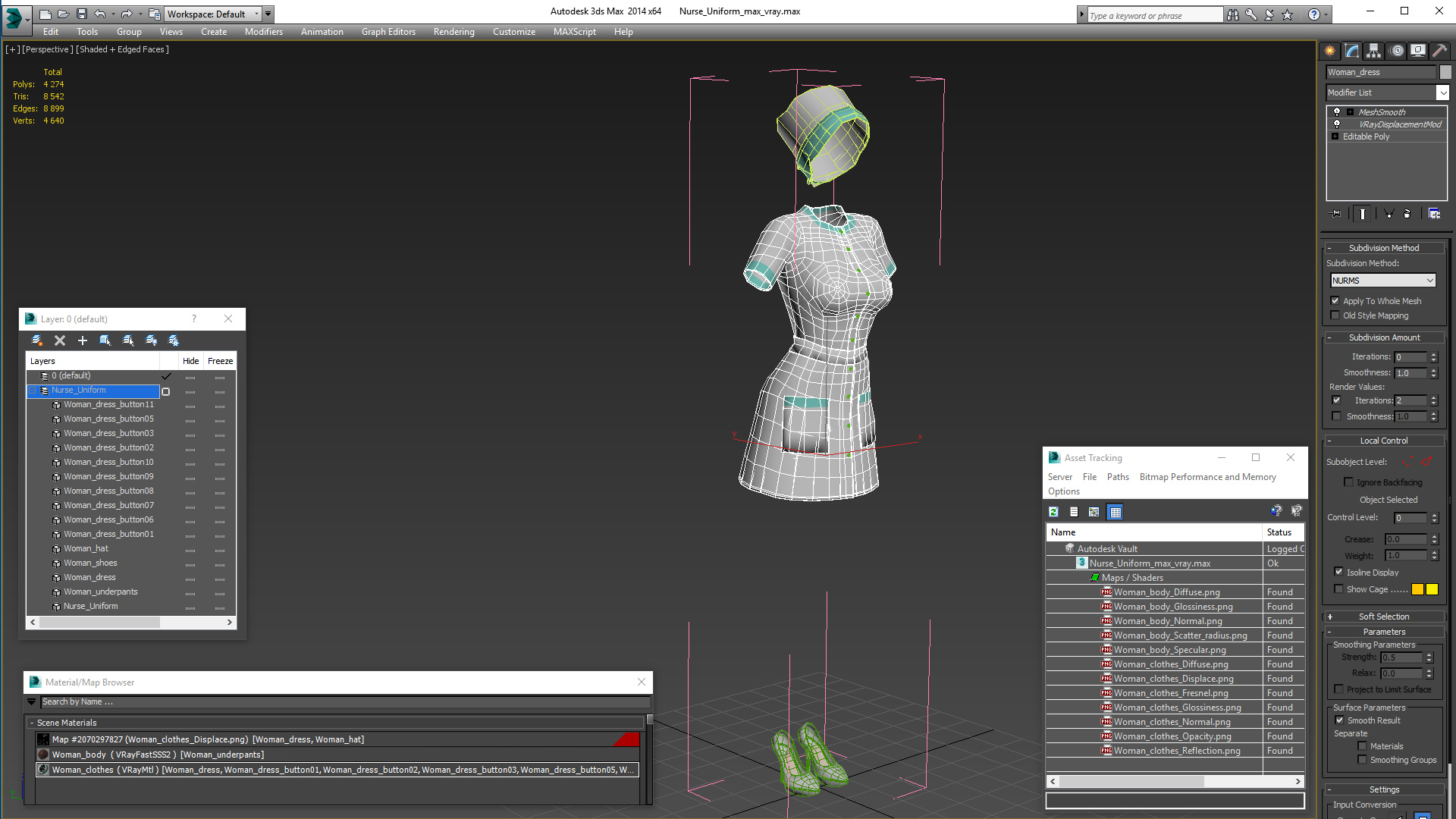 3D Nurse Uniform model