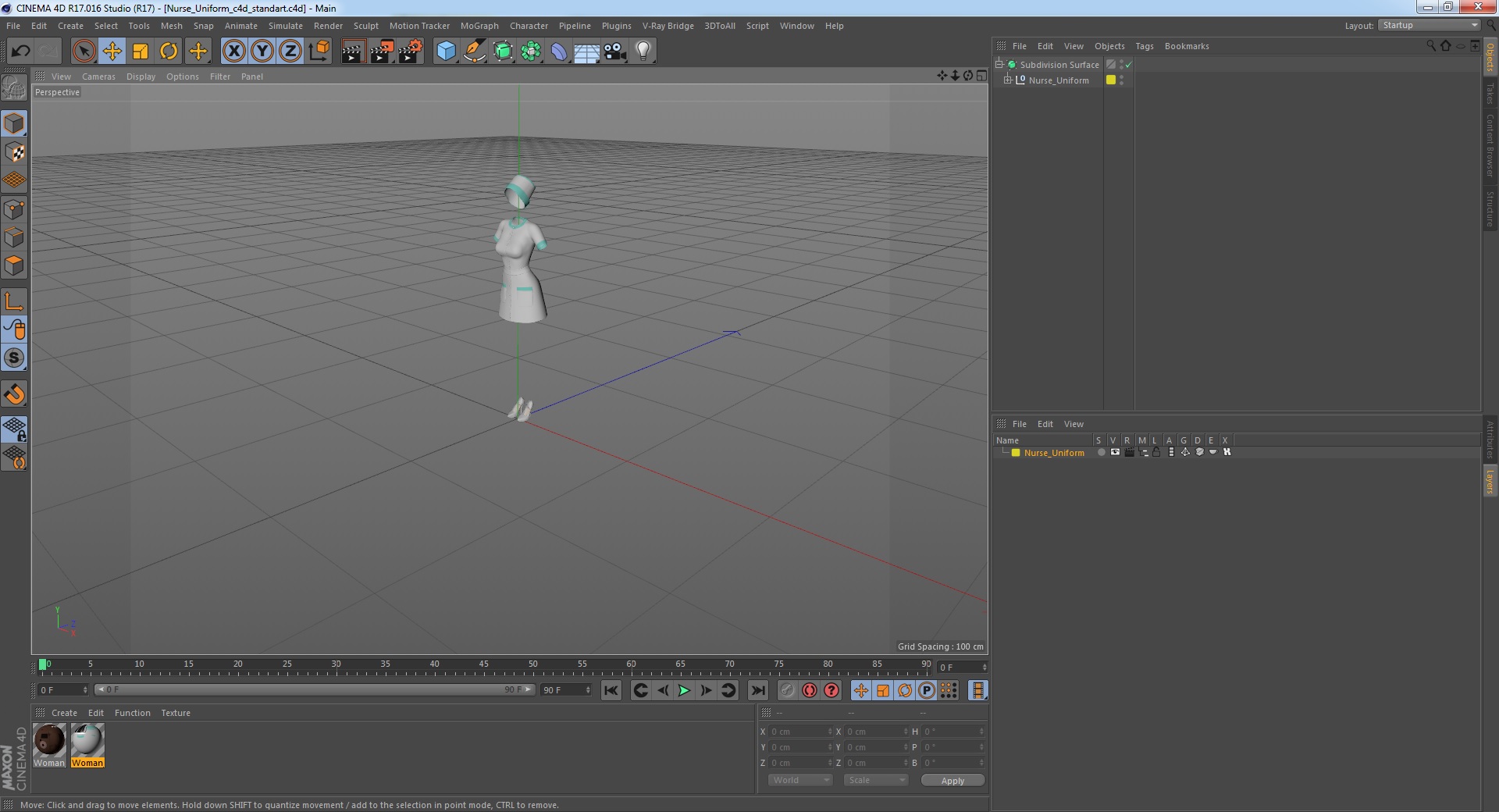 3D Nurse Uniform model