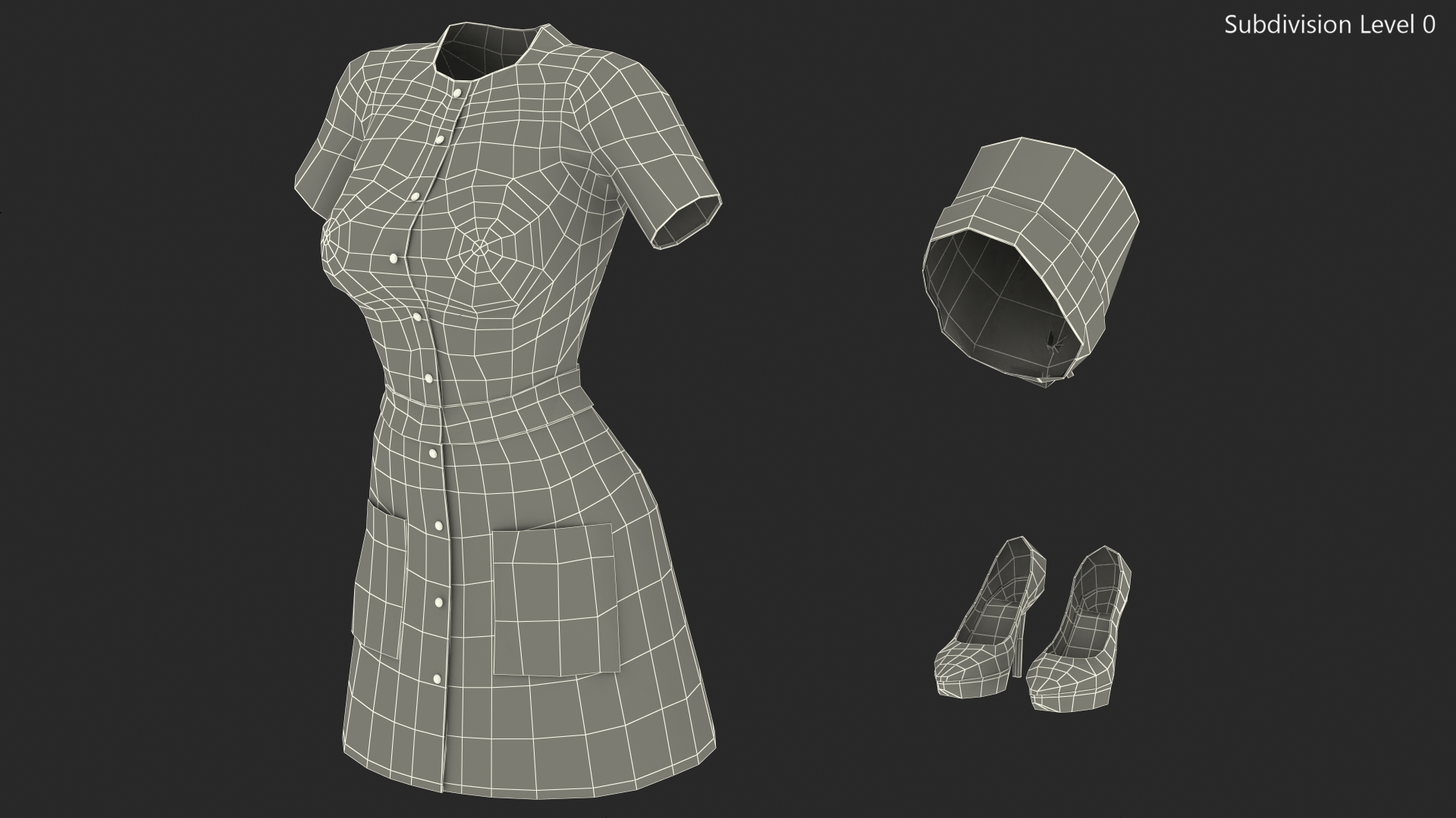 3D Nurse Uniform model