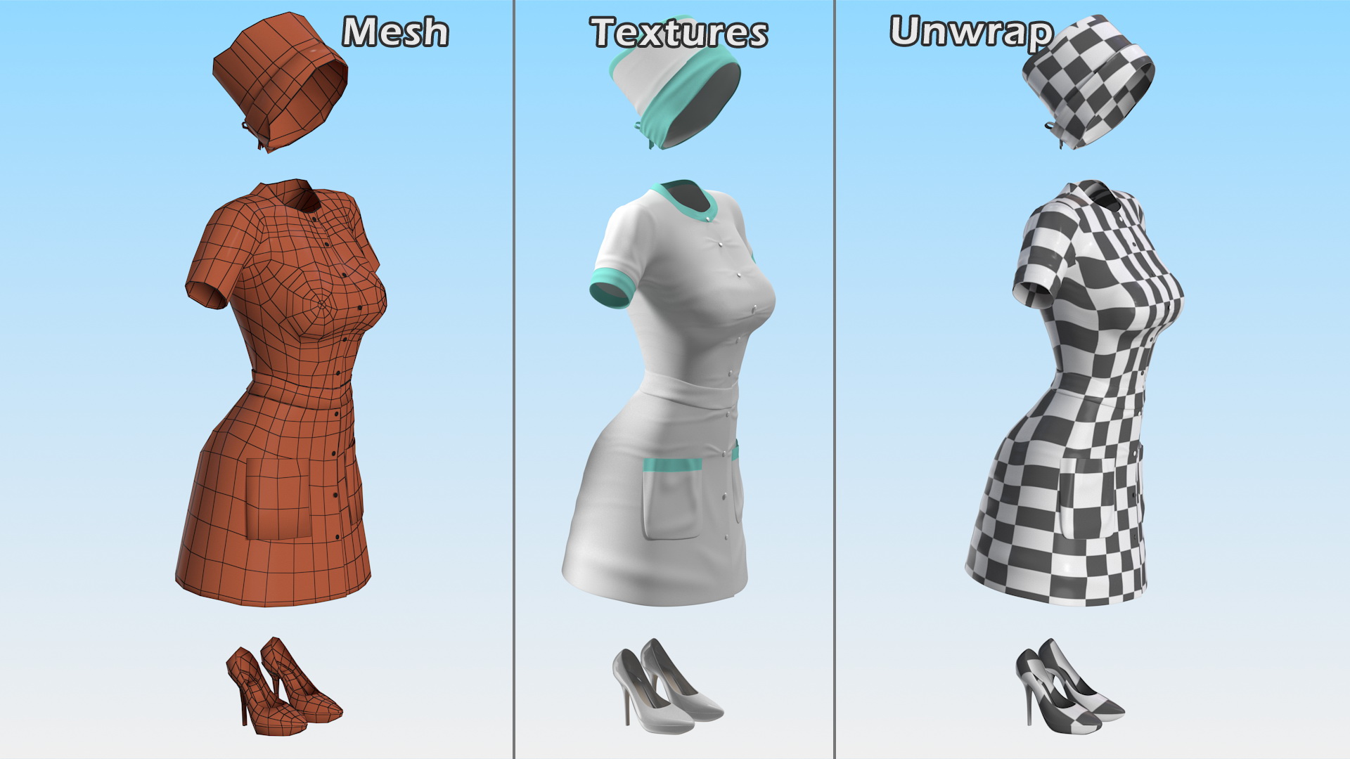 3D Nurse Uniform model