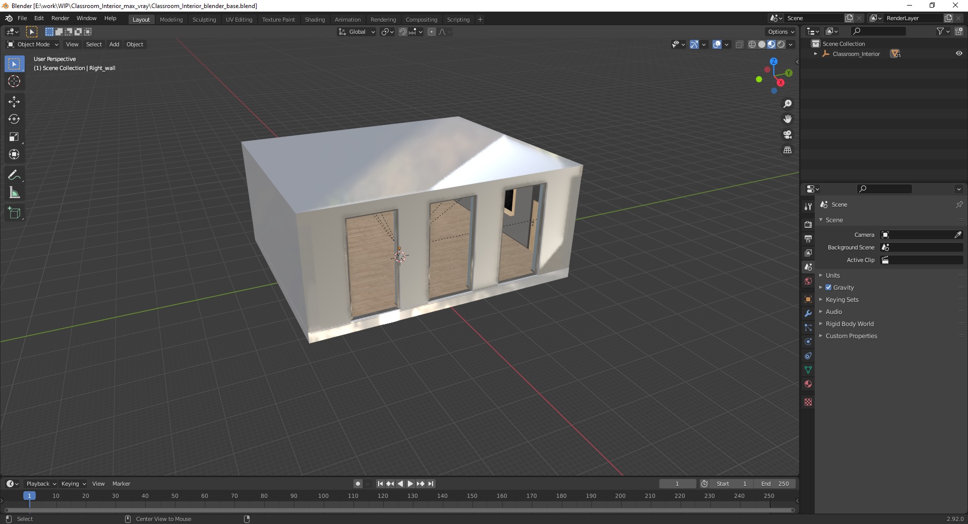 3D Classroom Interior model