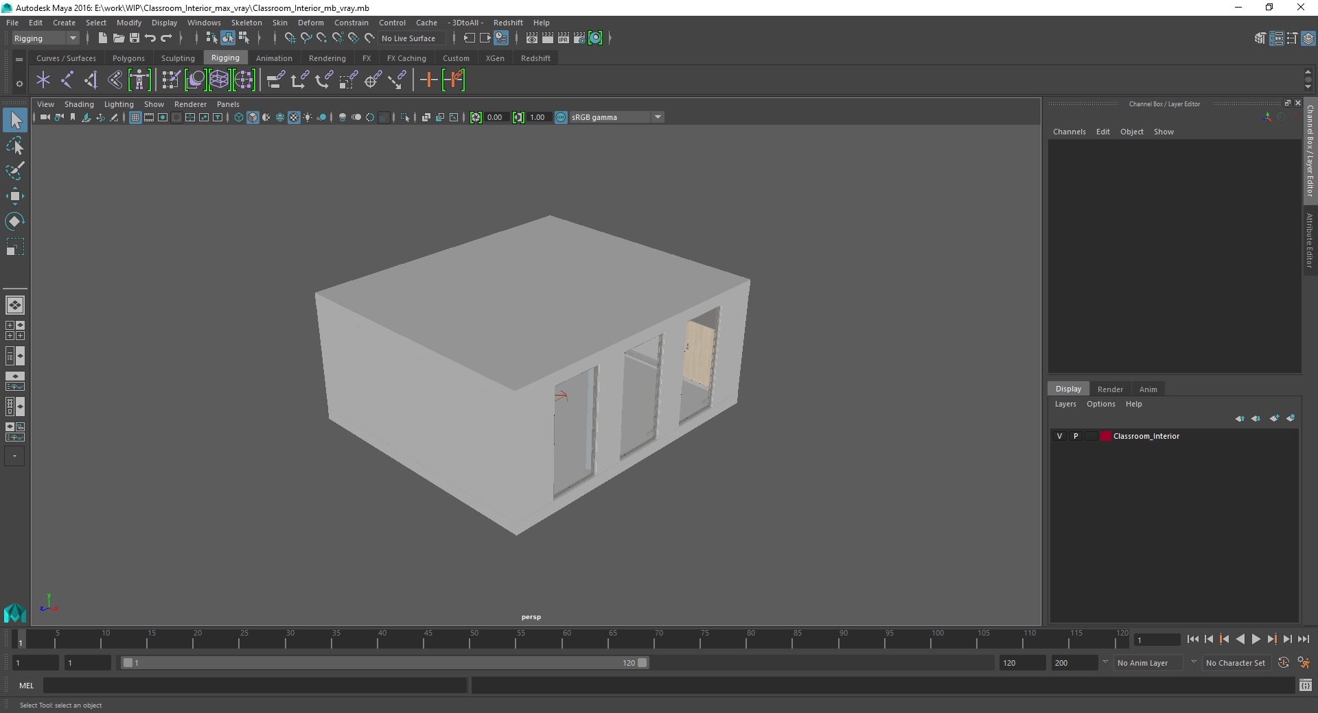 3D Classroom Interior model