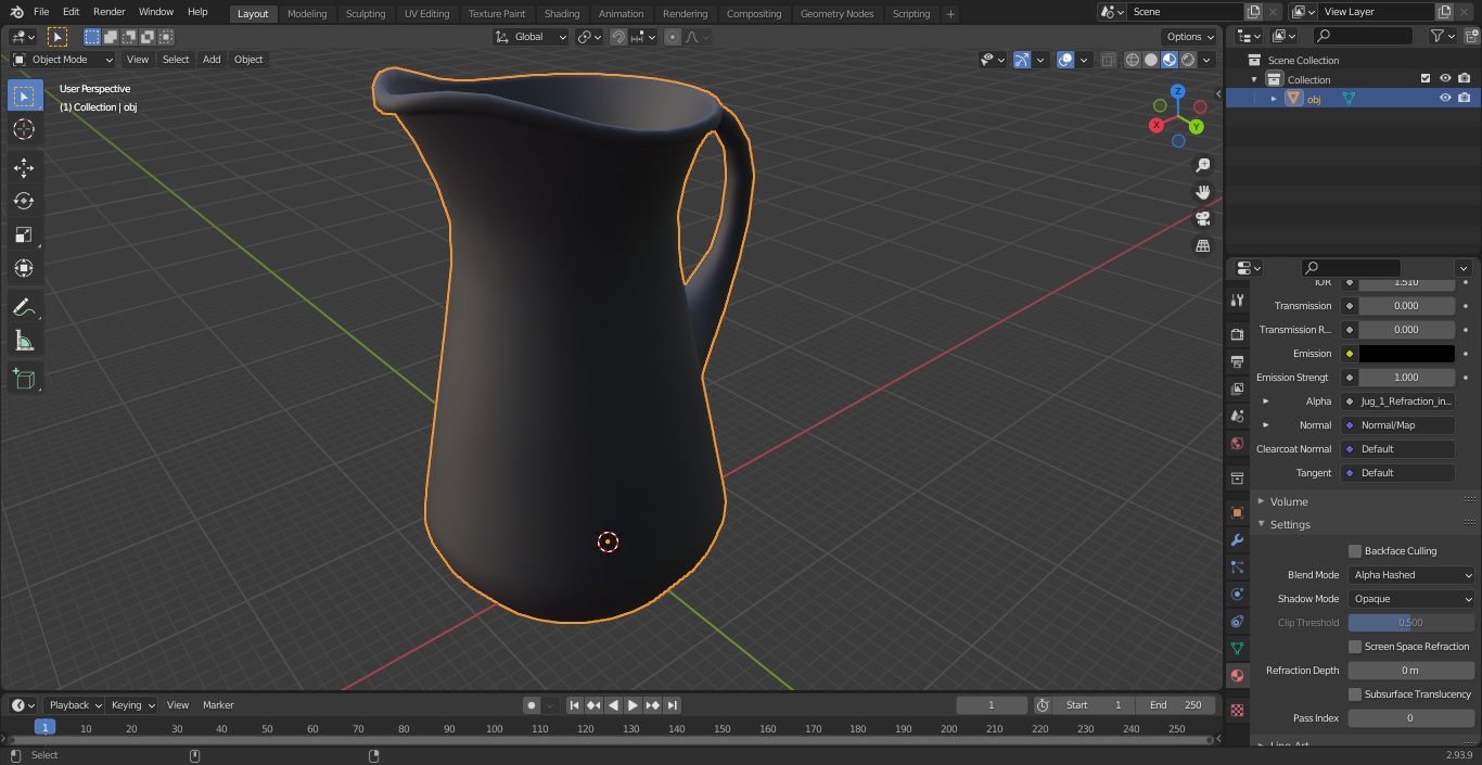 3D Glass Jug With Handle