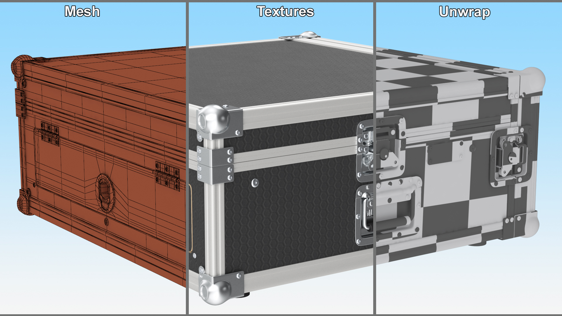 Studio Rack Flight Case 17x48x48cm 3D model