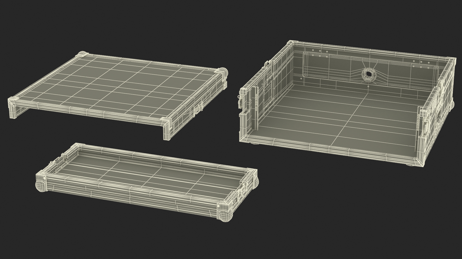 Studio Rack Flight Case 17x48x48cm 3D model