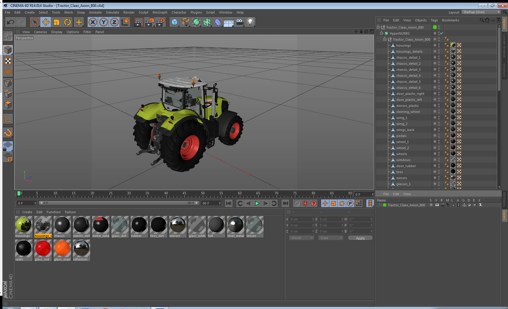 3D Tractor Claas Axion 800 model