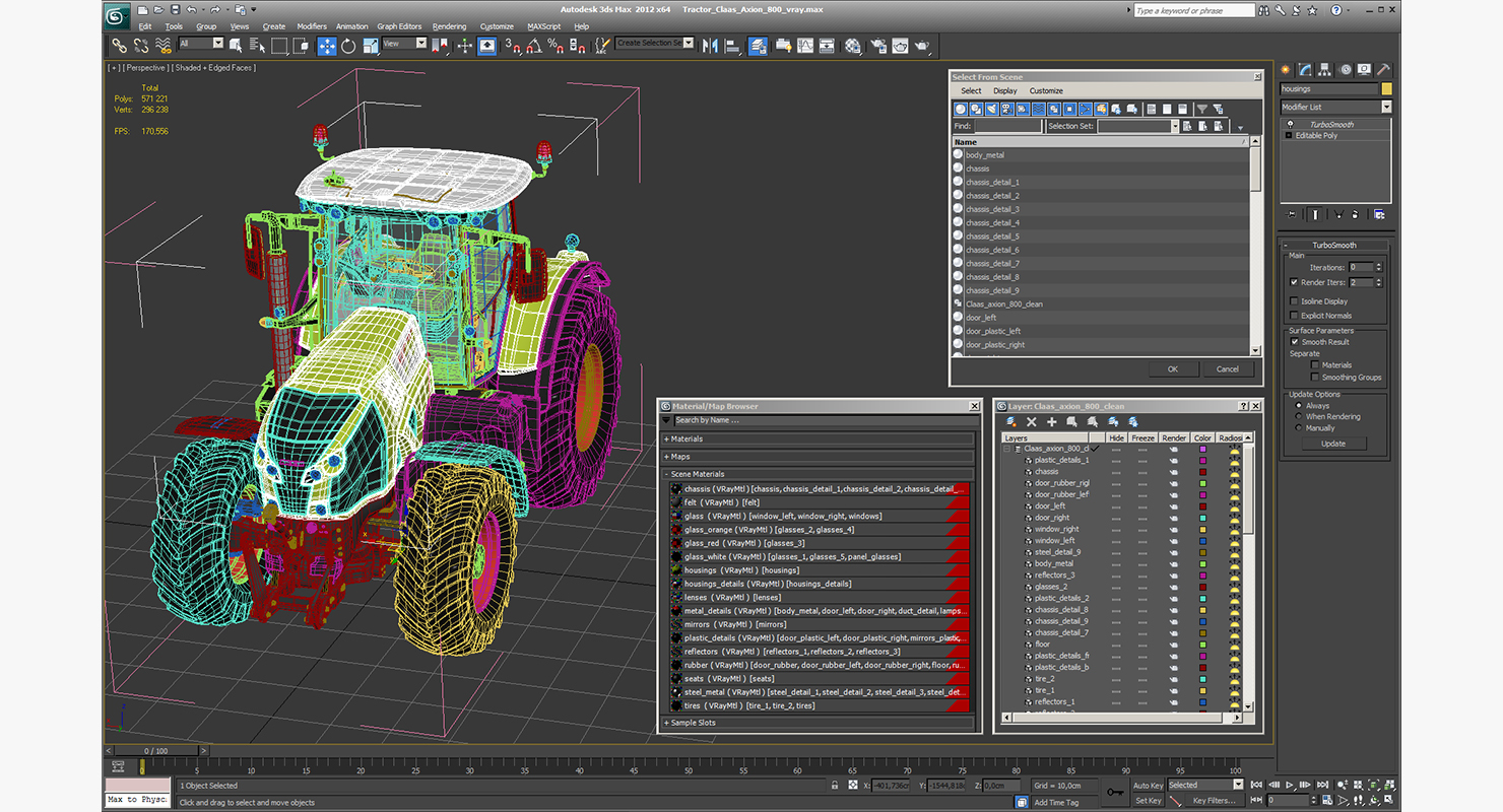 3D Tractor Claas Axion 800 model