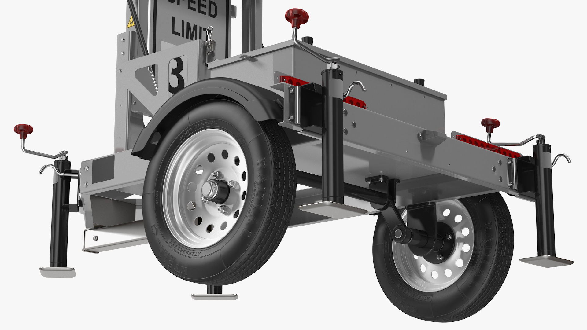 3D Mobile Trailer with Matrix Messaging Display Rigged
