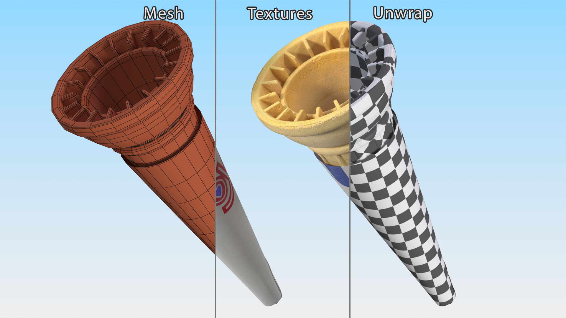 3D Pointed Bottom JOY Cake Cone model