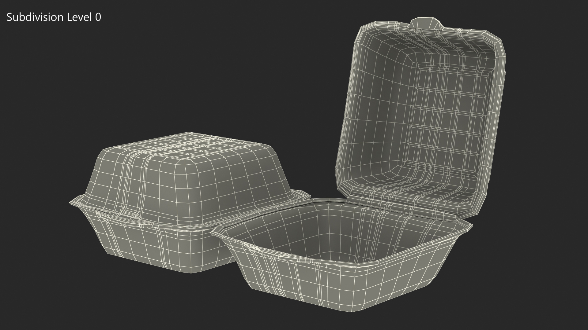 Food Box Square Set 3D model