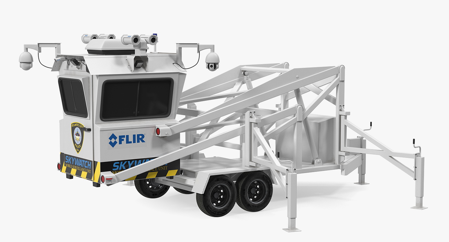 3D Flir SkyWatch Mobile Surveillance Tower Rigged