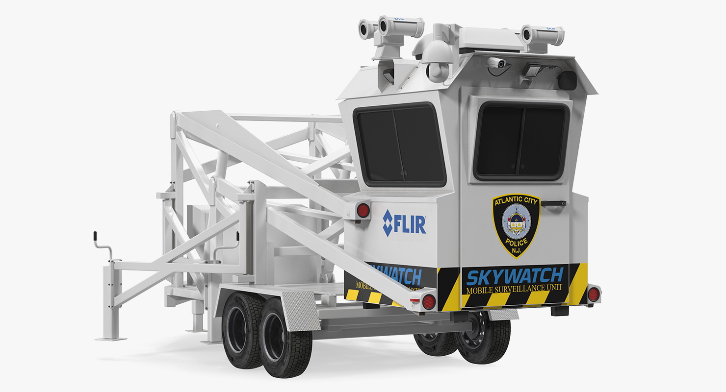 3D Flir SkyWatch Mobile Surveillance Tower Rigged
