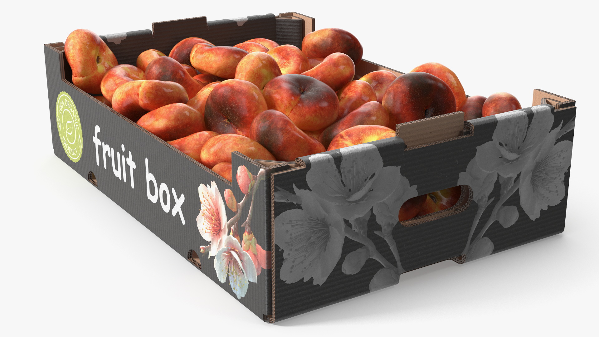 Organic Flat Peaches in Corrugated Box, view 4