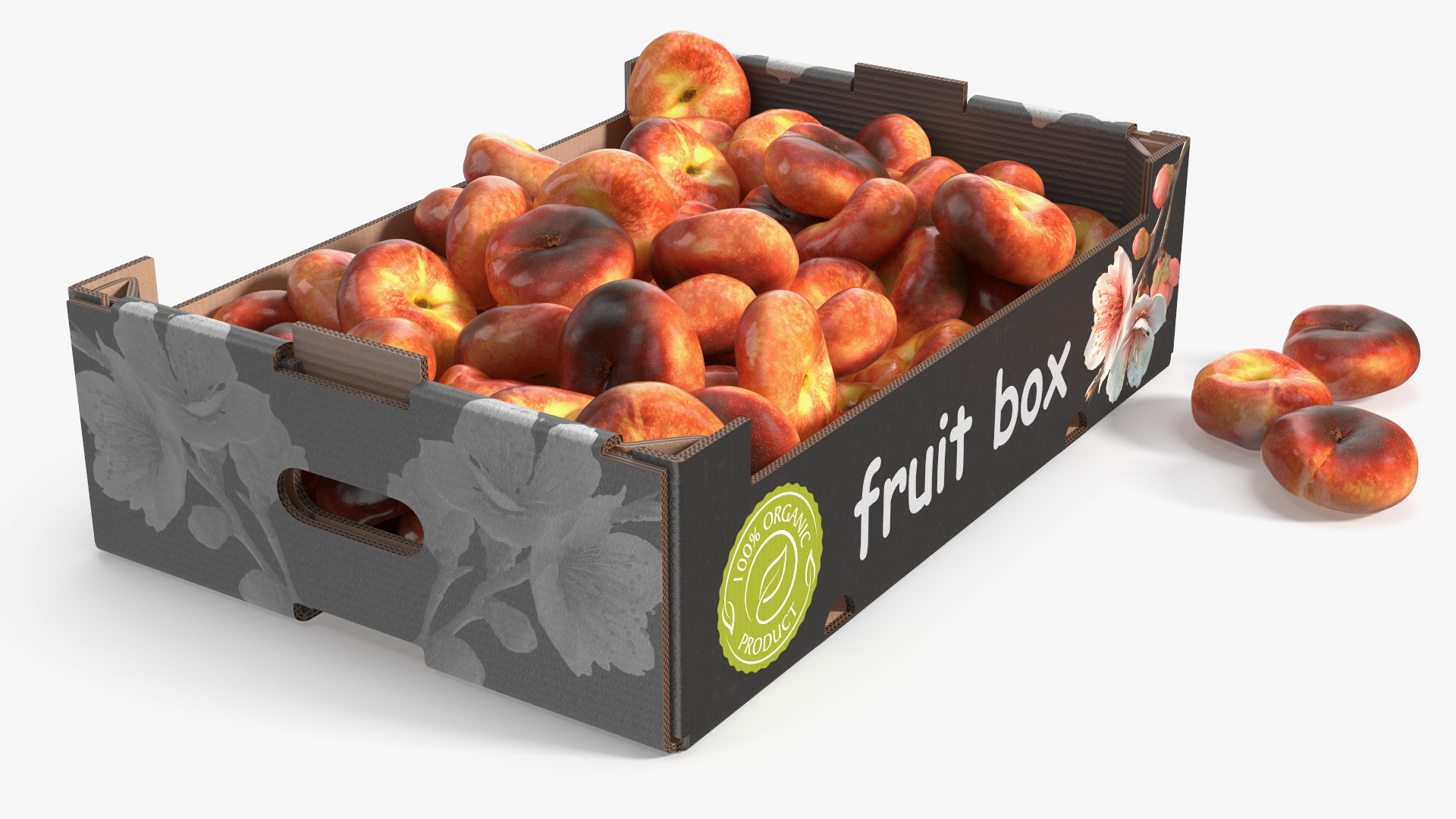 Organic Flat Peaches in Corrugated Box, view 3