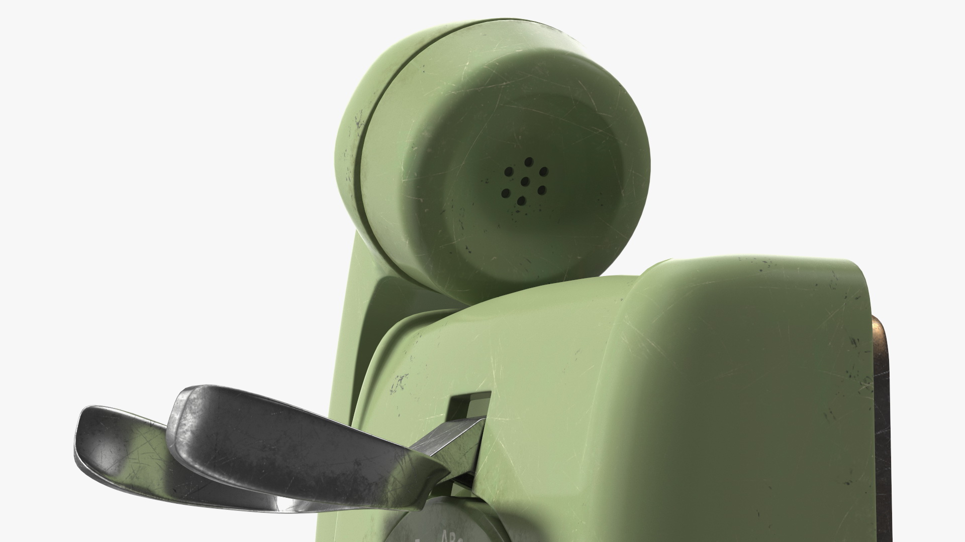 3D Vintage Corded Rotary Wall Phone Green model
