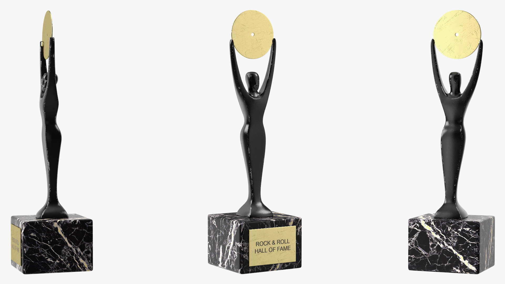3D Rock and Roll Hall of Fame Trophy Crushed