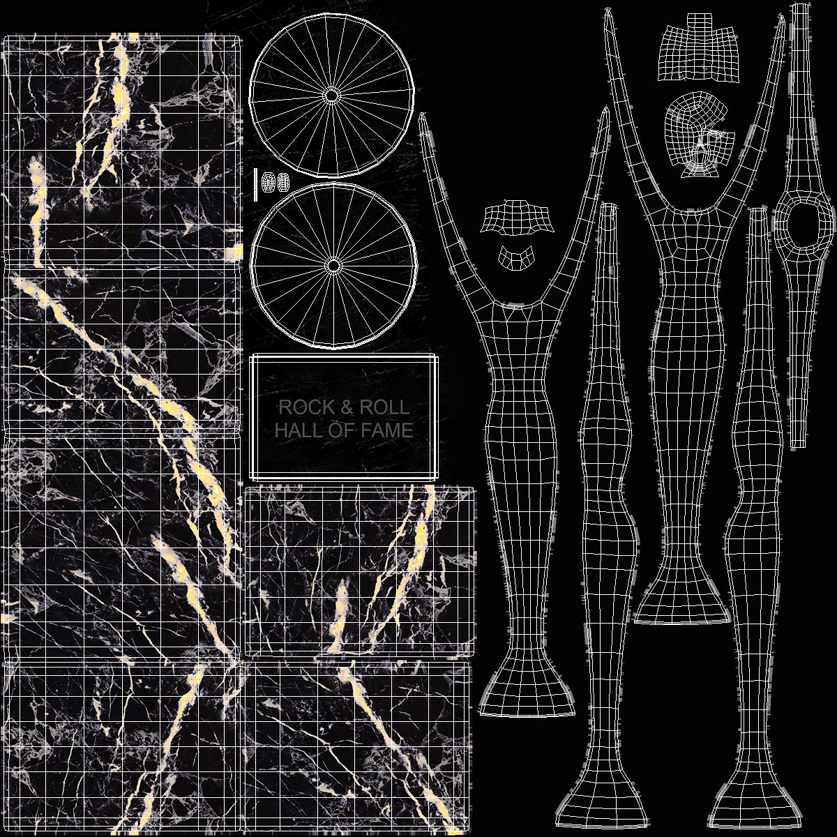 3D Rock and Roll Hall of Fame Trophy Crushed