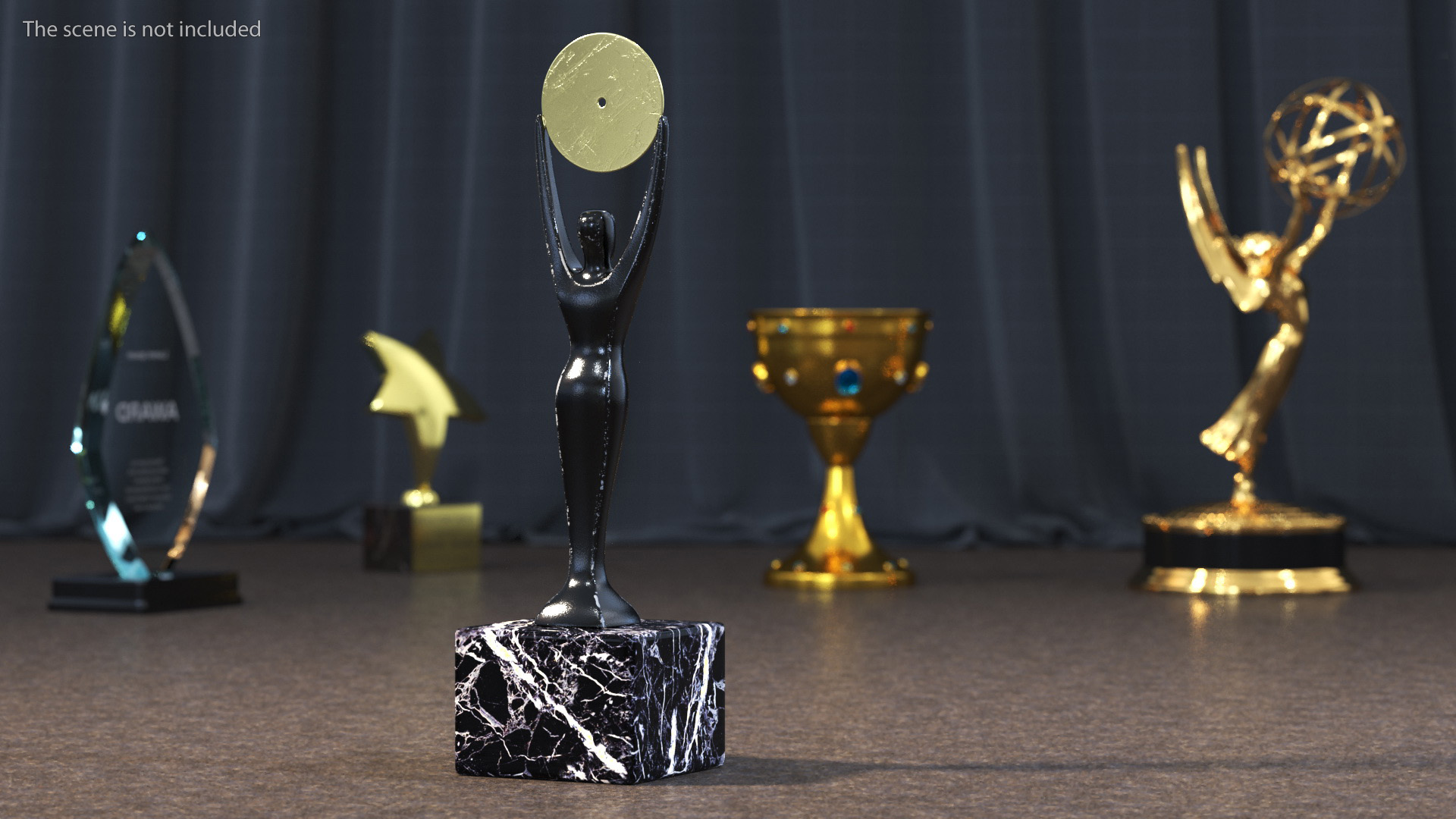 3D Rock and Roll Hall of Fame Trophy Crushed