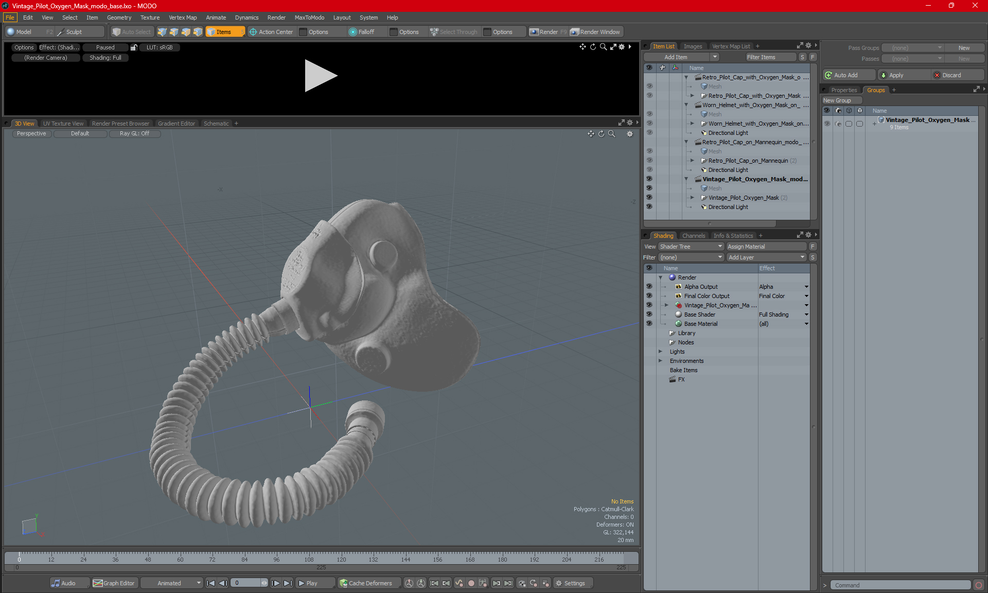 3D model Vintage Pilot Oxygen Mask
