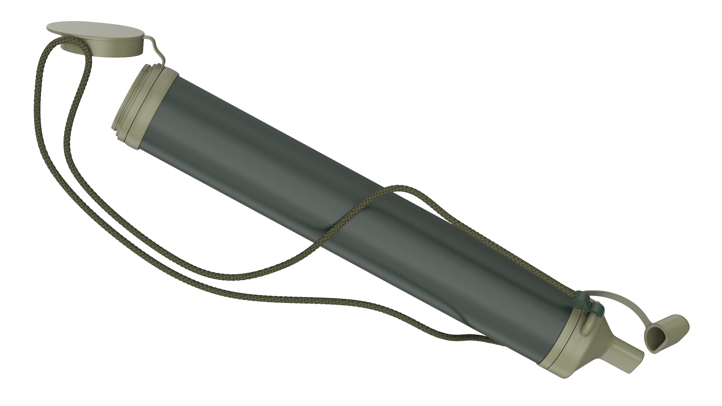 3D LifeStraw Water Filter Green Open model