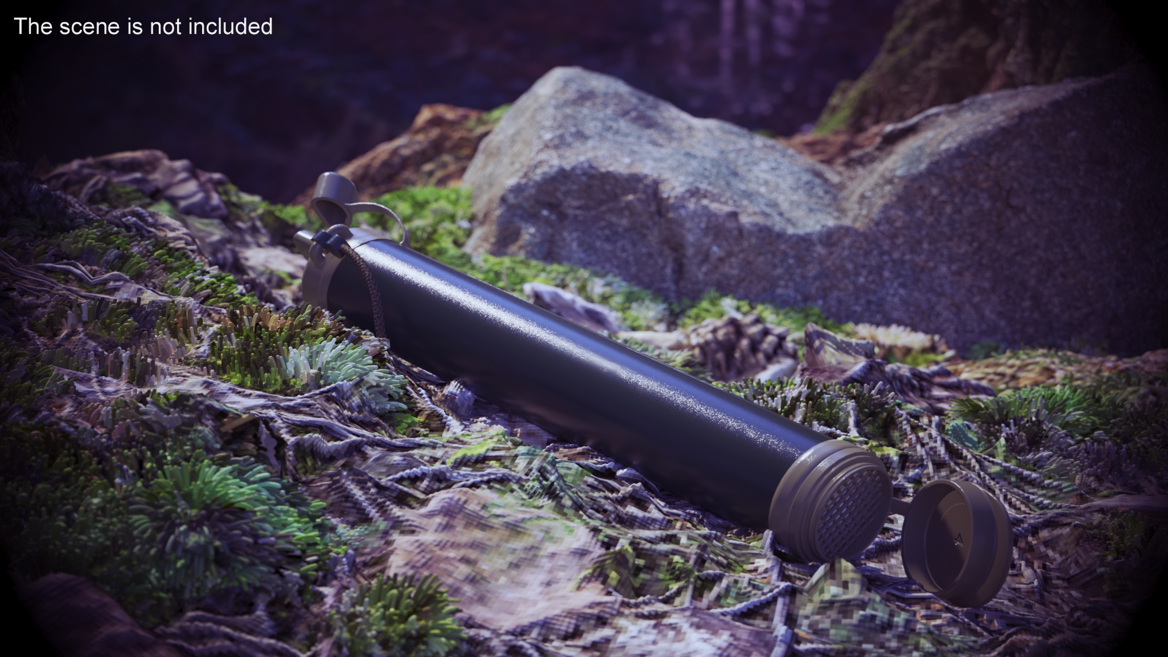 3D LifeStraw Water Filter Green Open model
