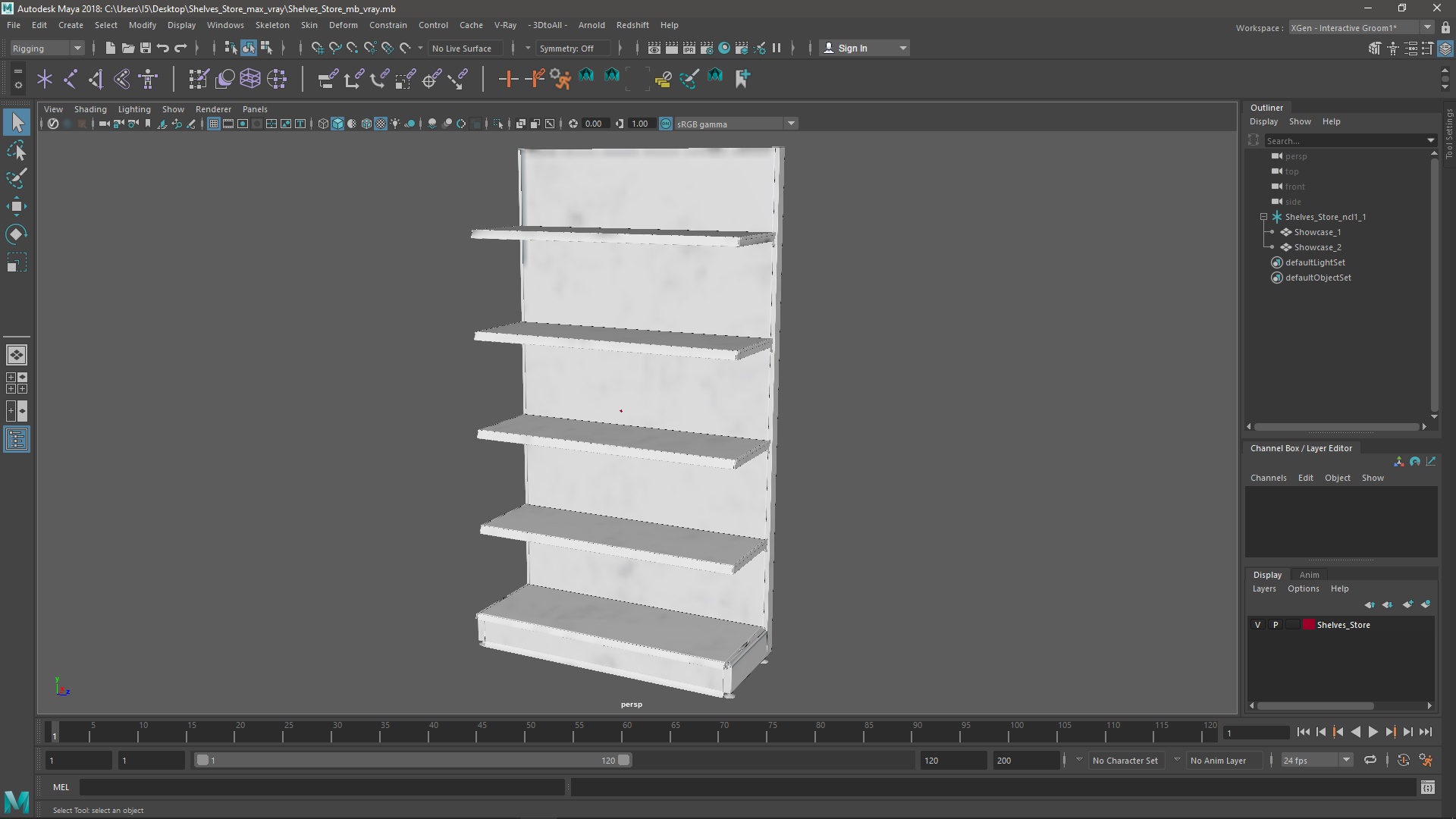 3D Shelves Store model