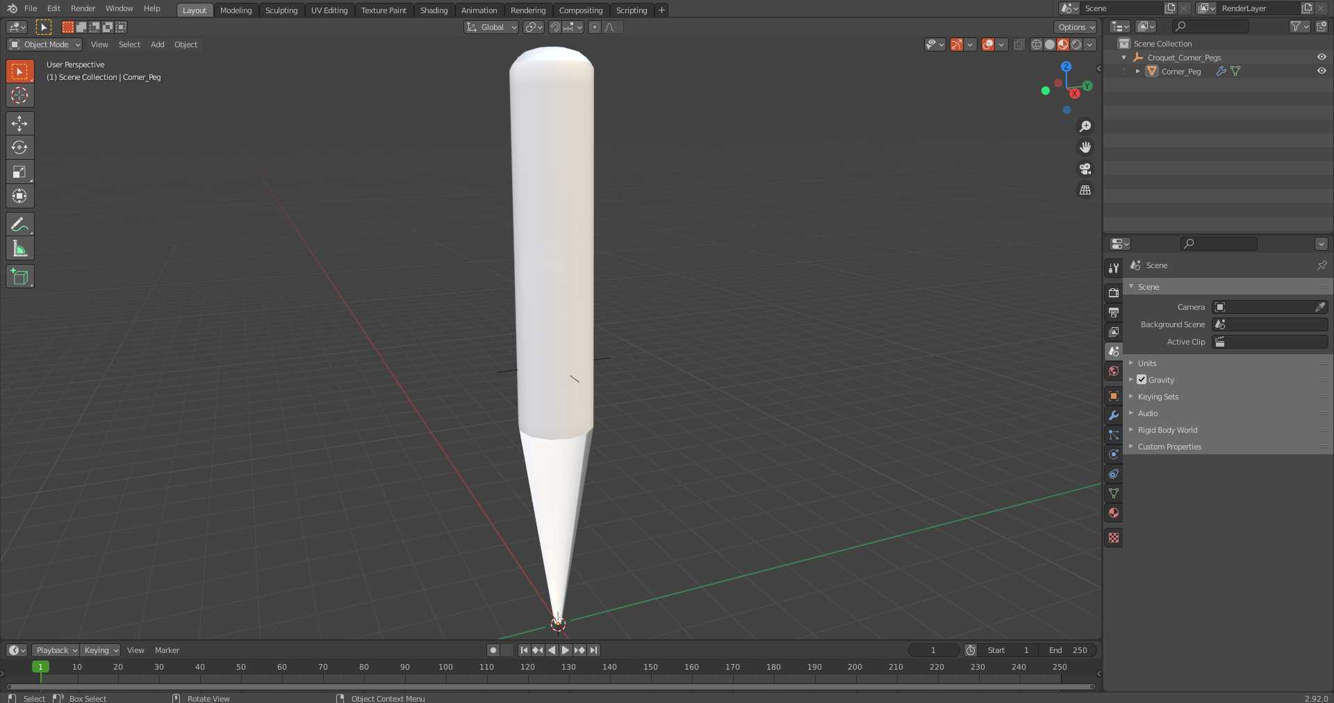 Croquet Corner Pegs 3D model