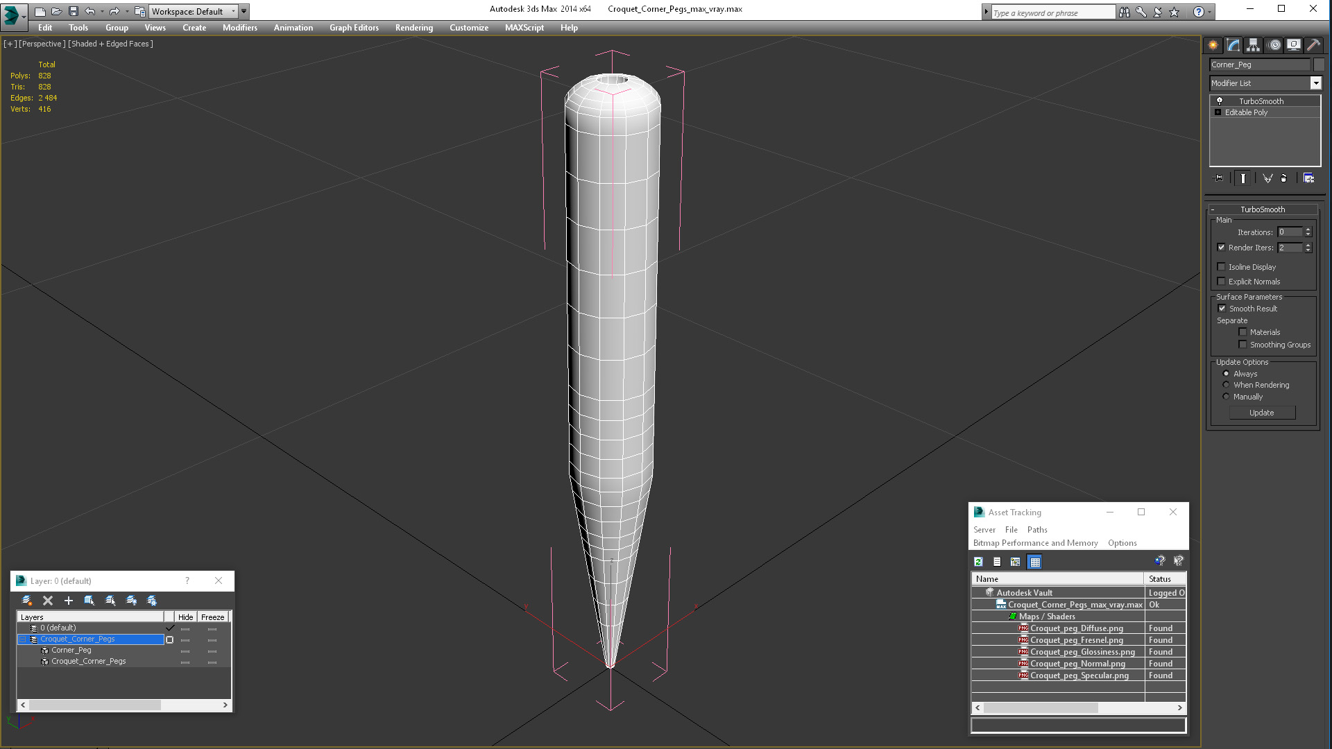 Croquet Corner Pegs 3D model