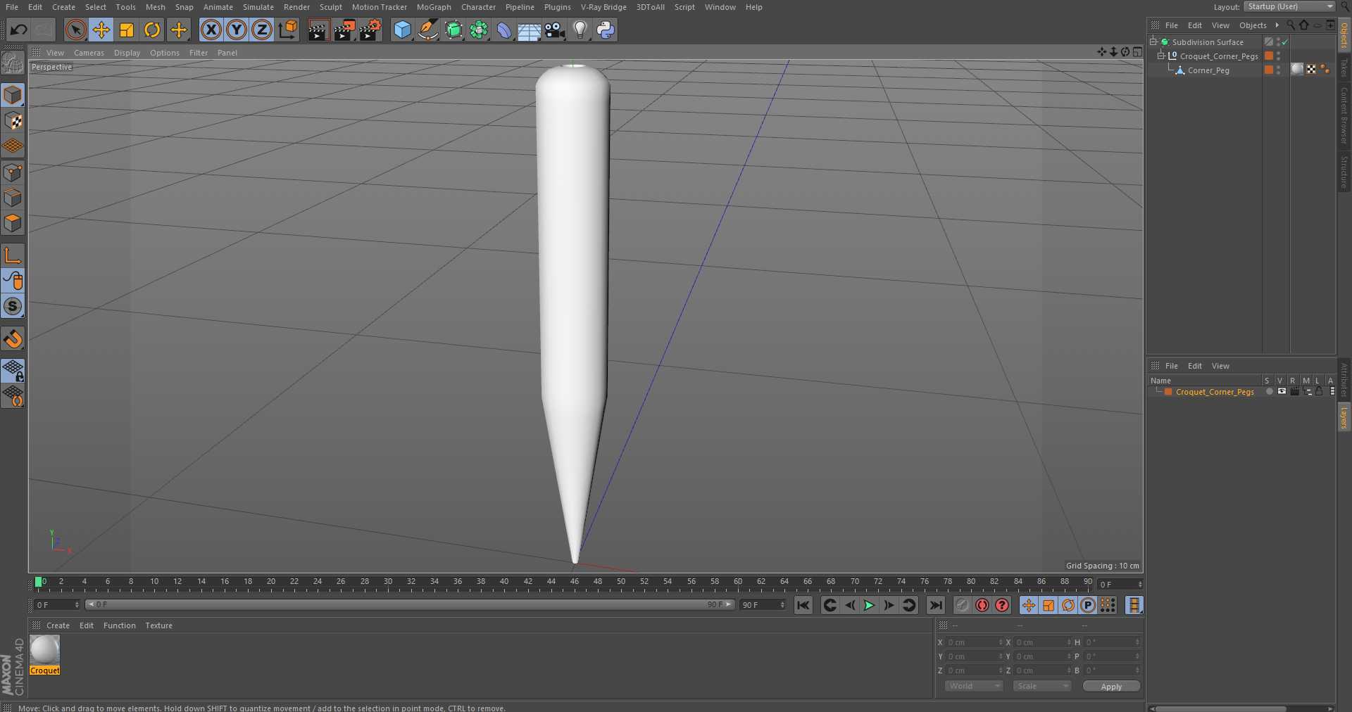 Croquet Corner Pegs 3D model