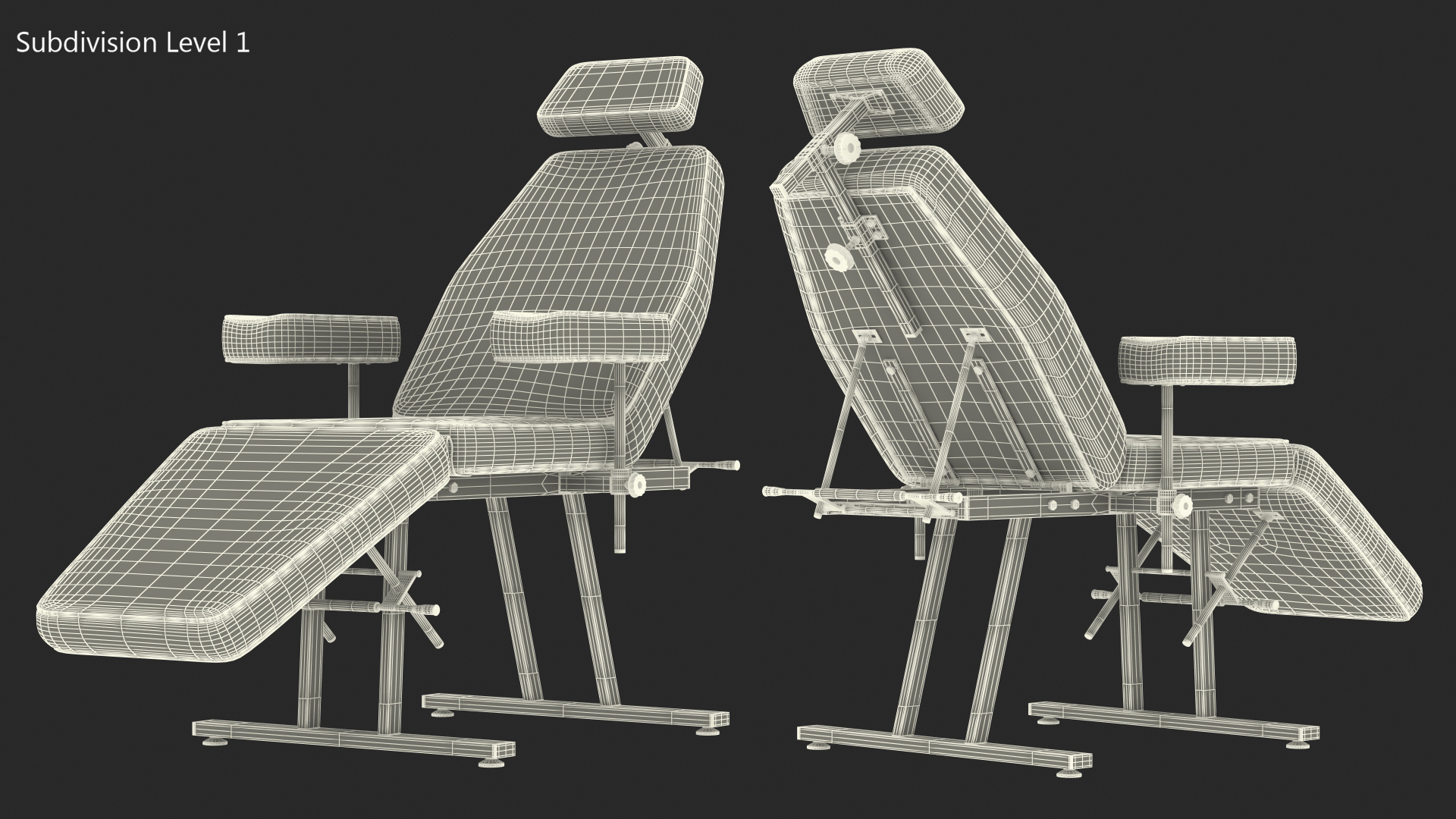 3D Patient Examination Couch Beige