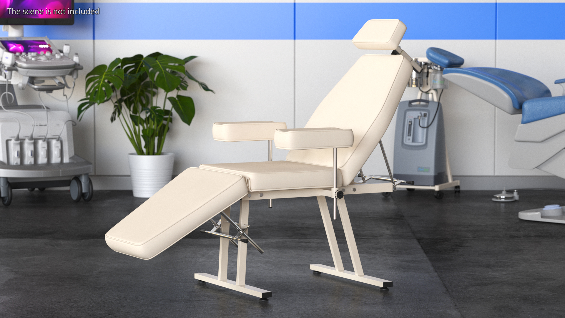 3D Patient Examination Couch Beige