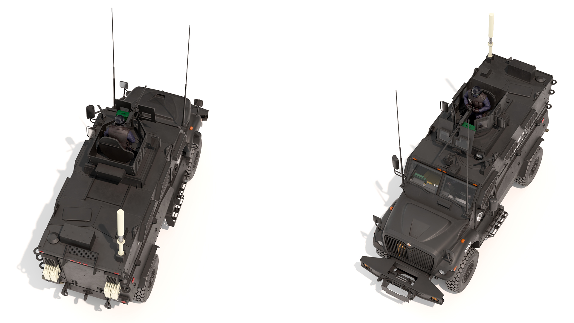 SWAT Vehicle International MaxxPro with Policemen 3D model