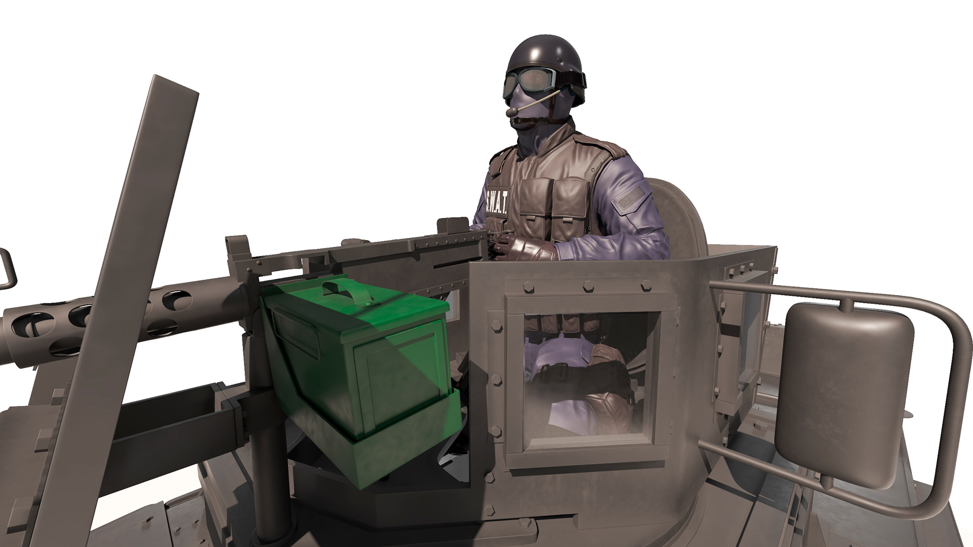 SWAT Vehicle International MaxxPro with Policemen 3D model