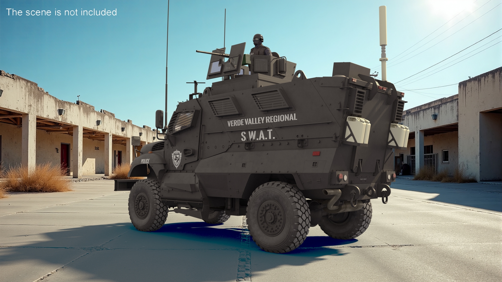 SWAT Vehicle International MaxxPro with Policemen 3D model