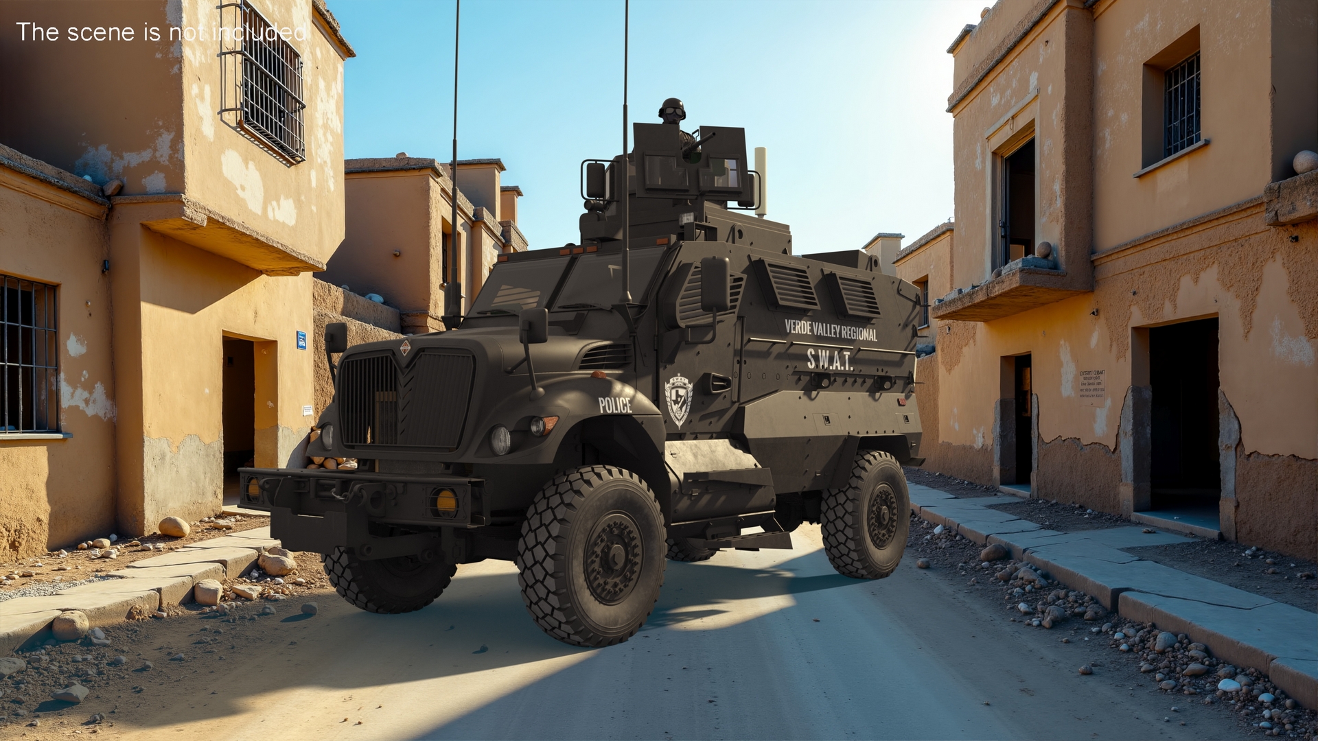SWAT Vehicle International MaxxPro with Policemen 3D model