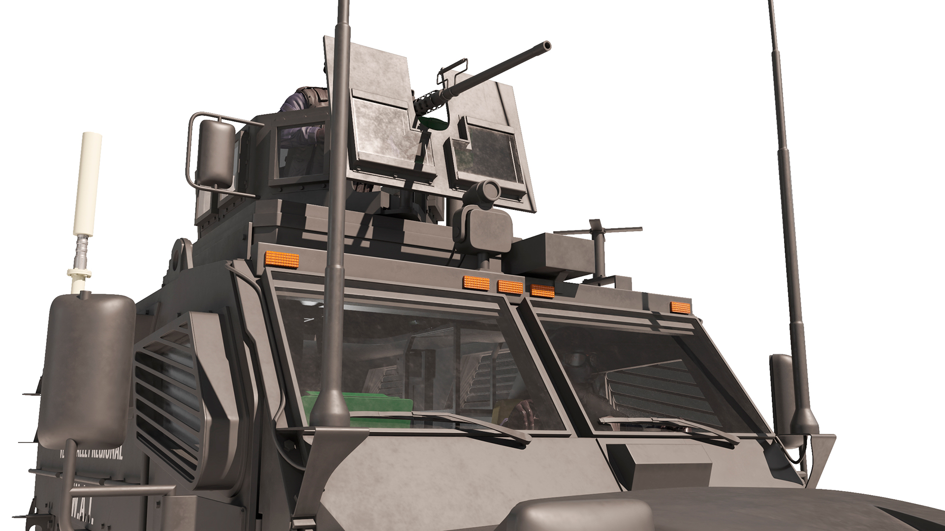 SWAT Vehicle International MaxxPro with Policemen 3D model