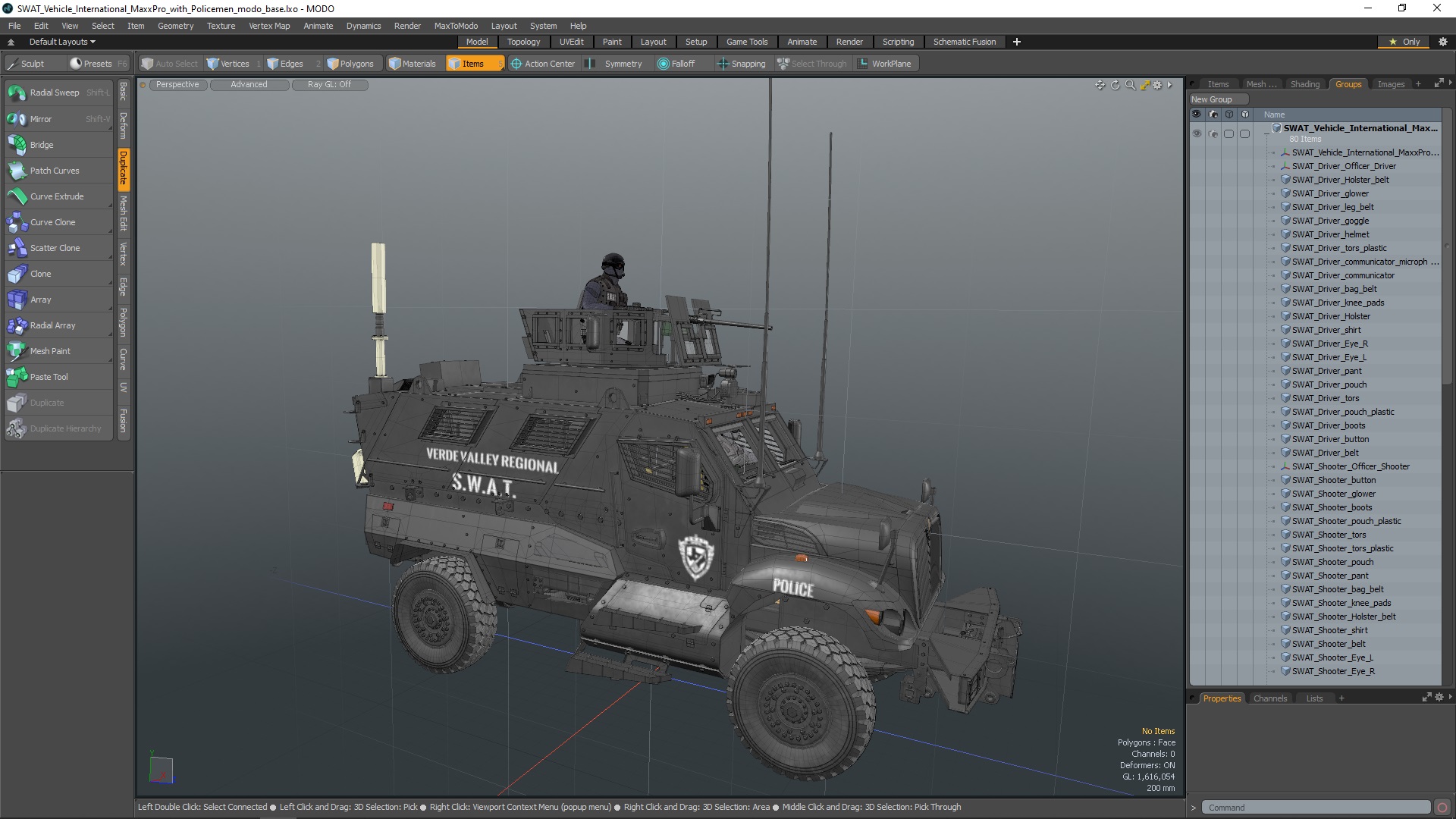 SWAT Vehicle International MaxxPro with Policemen 3D model