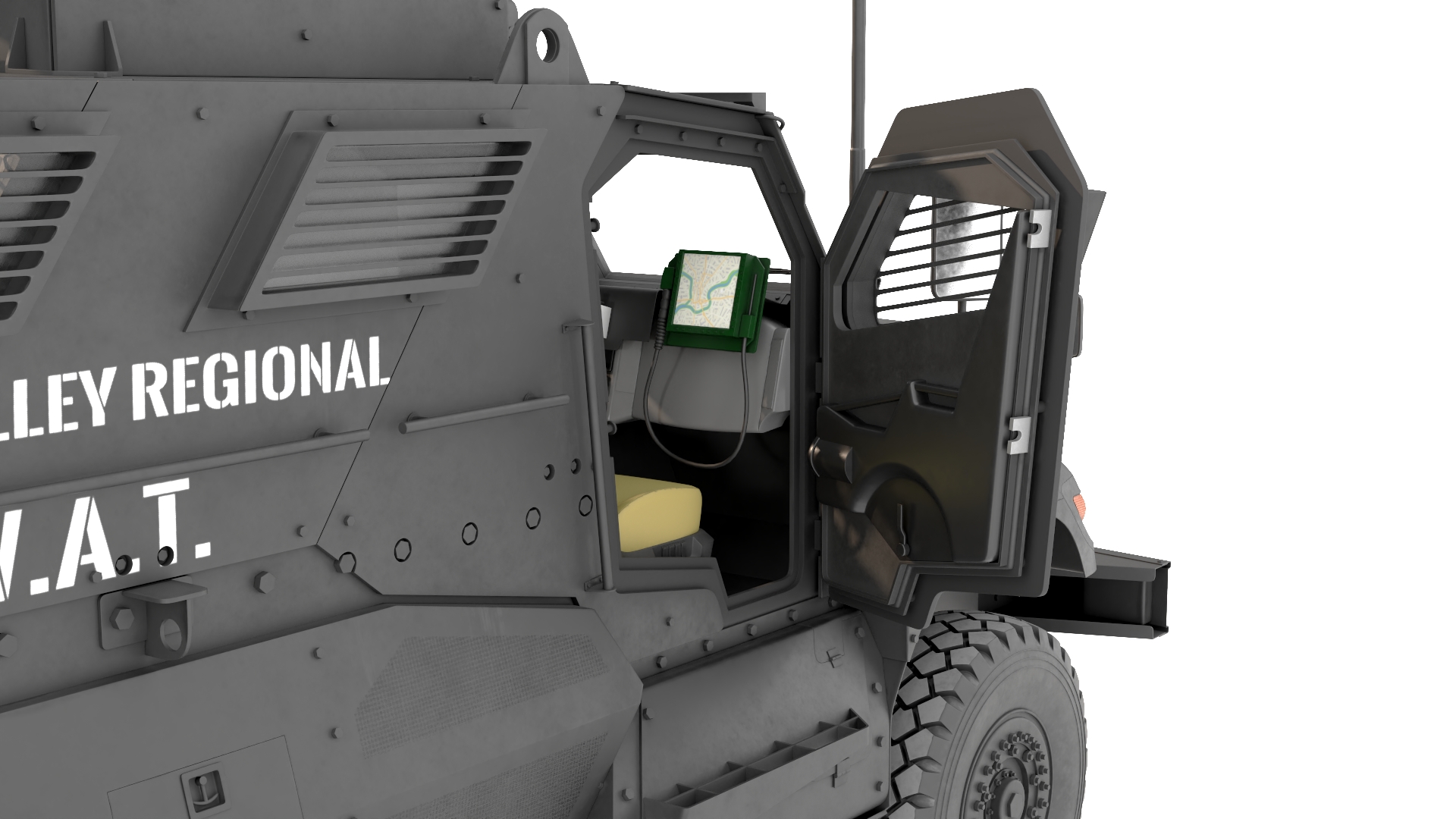 SWAT Vehicle International MaxxPro with Policemen 3D model