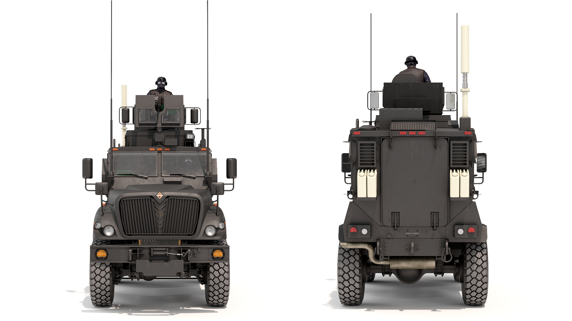 SWAT Vehicle International MaxxPro with Policemen 3D model
