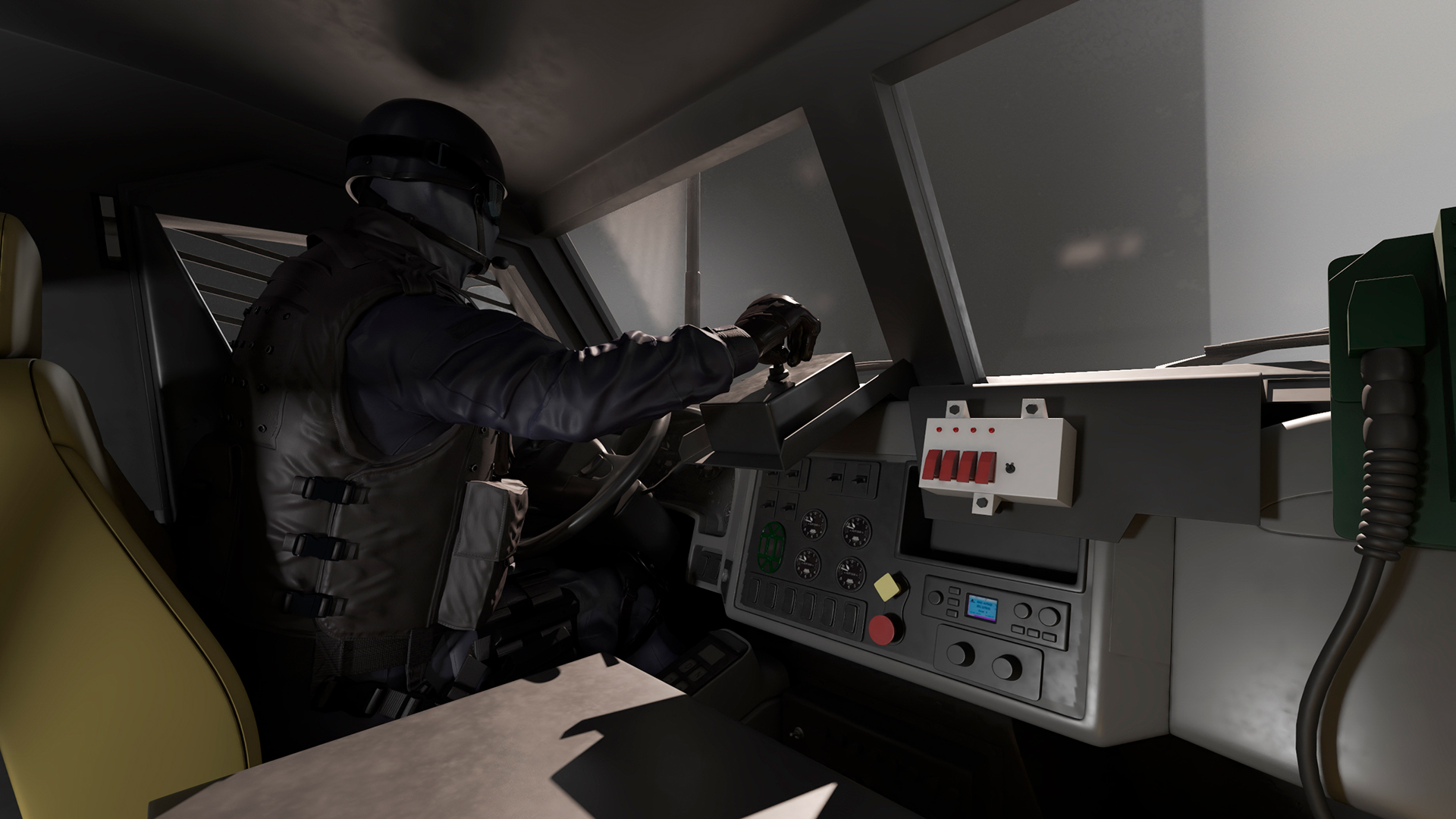 SWAT Vehicle International MaxxPro with Policemen 3D model
