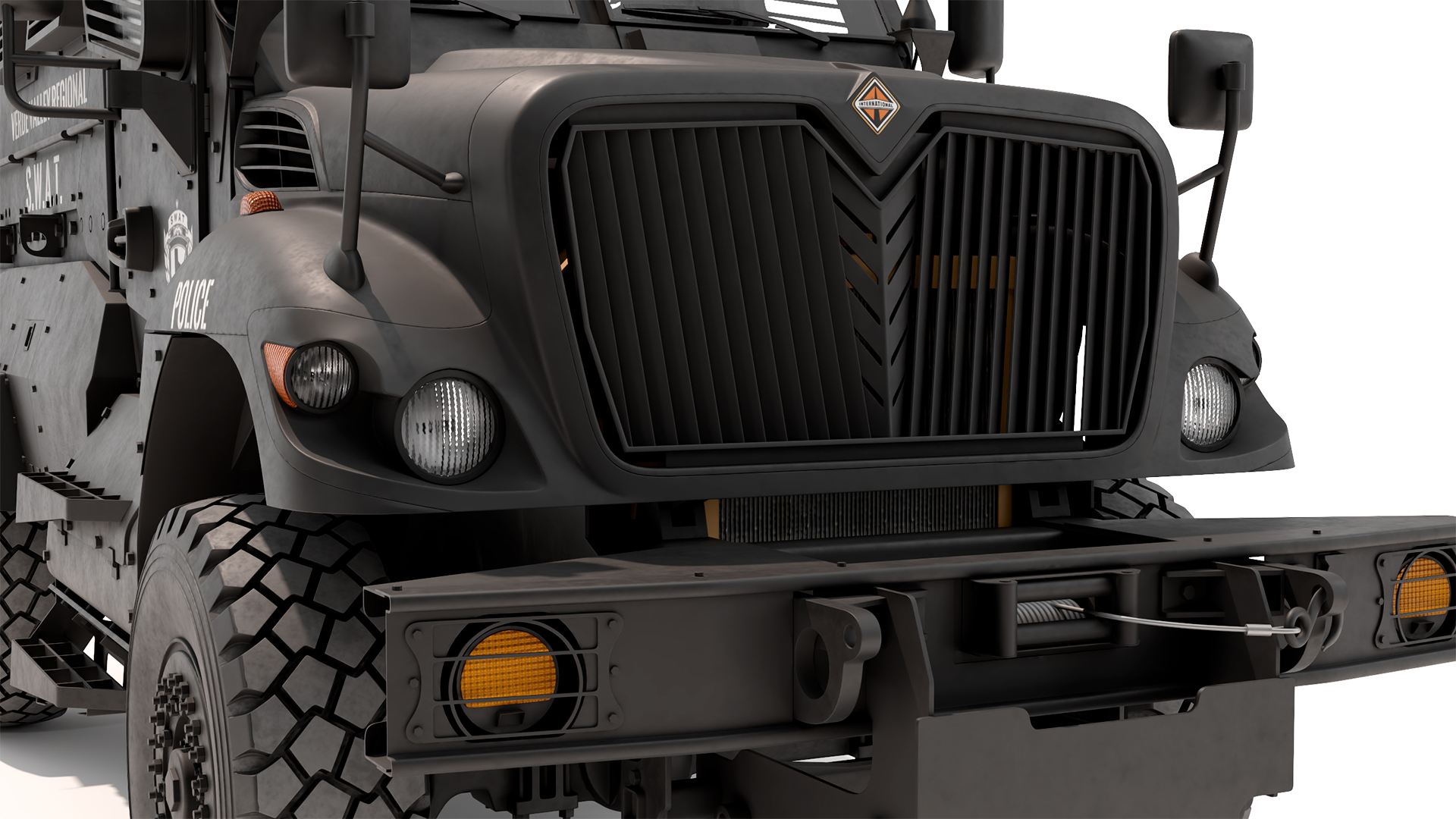 SWAT Vehicle International MaxxPro with Policemen 3D model