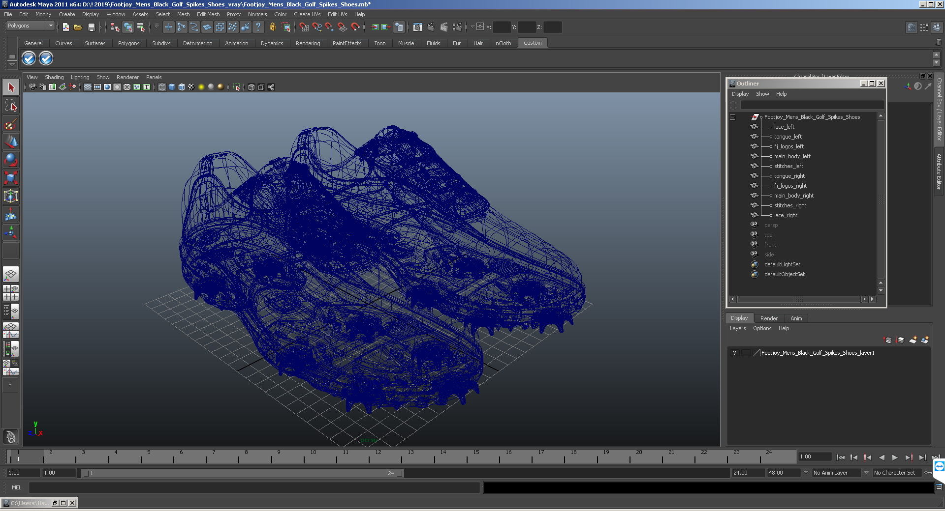 Mens Black Sport Shoes 3D