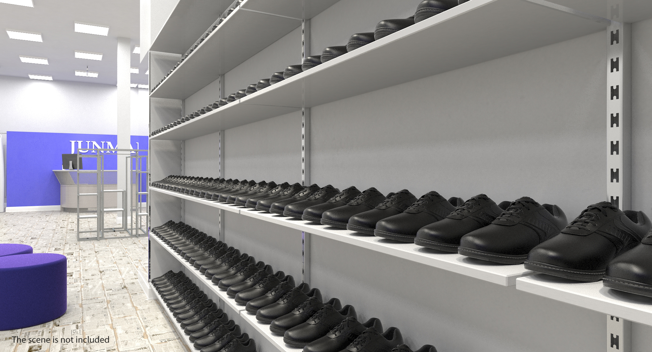 Mens Black Sport Shoes 3D