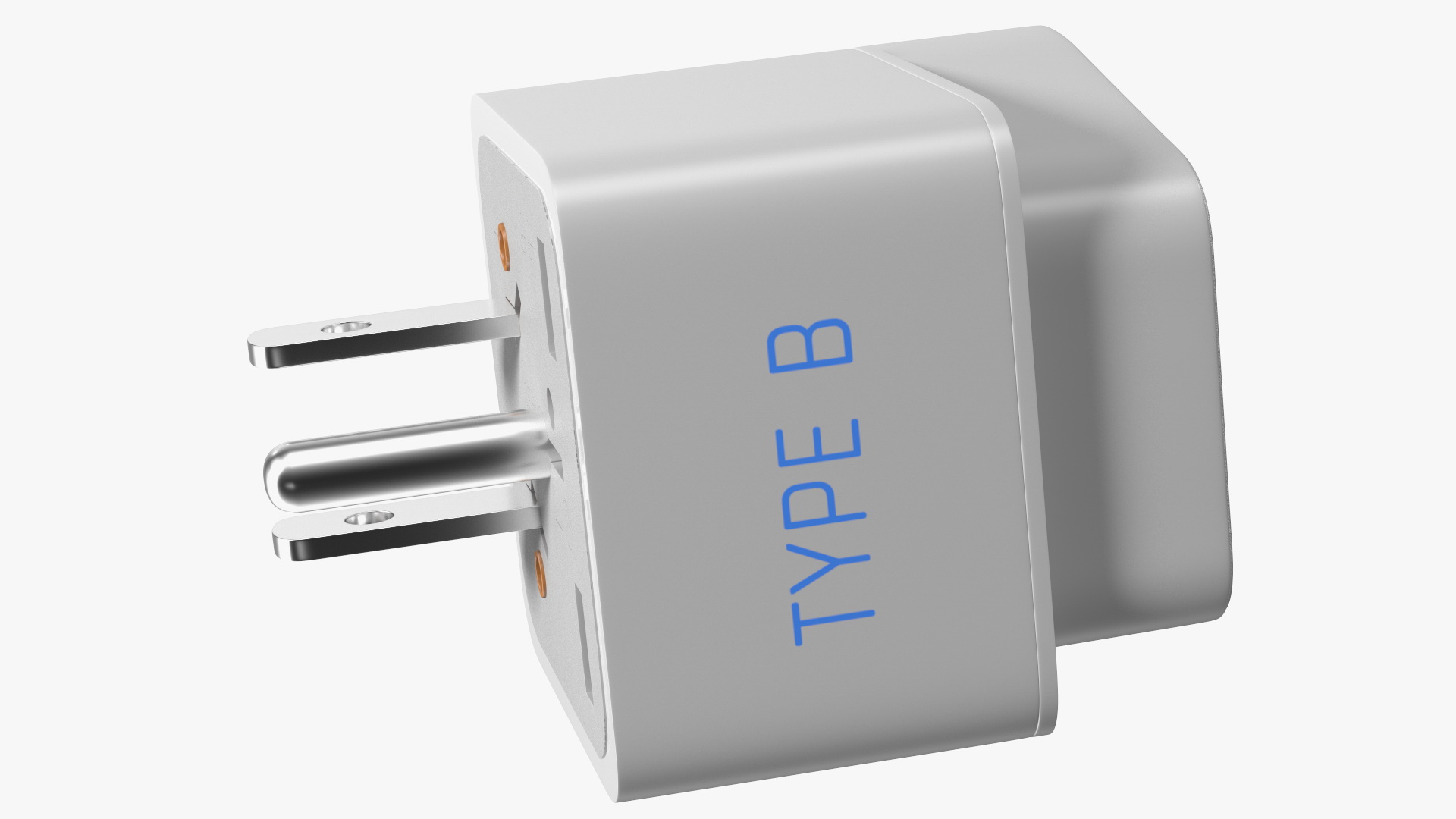 Type B Travel Plug Adapter White 3D