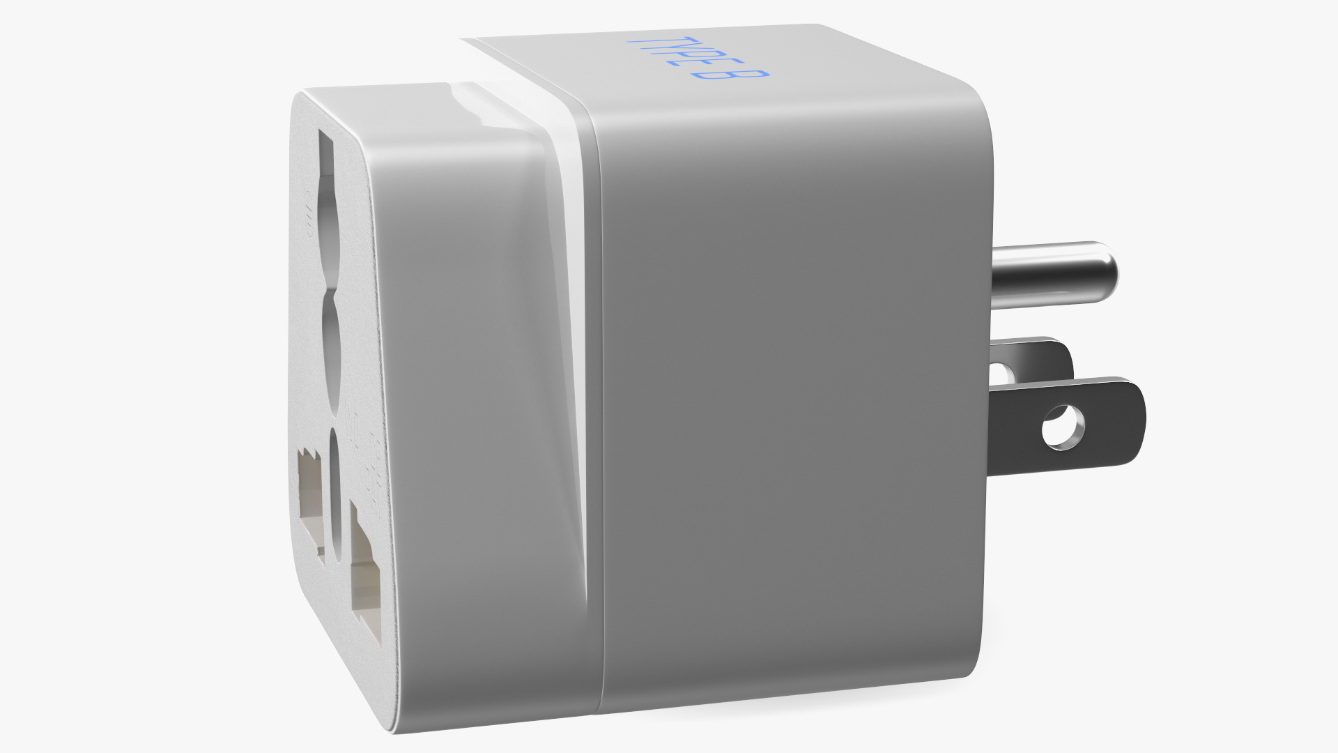 Type B Travel Plug Adapter White 3D