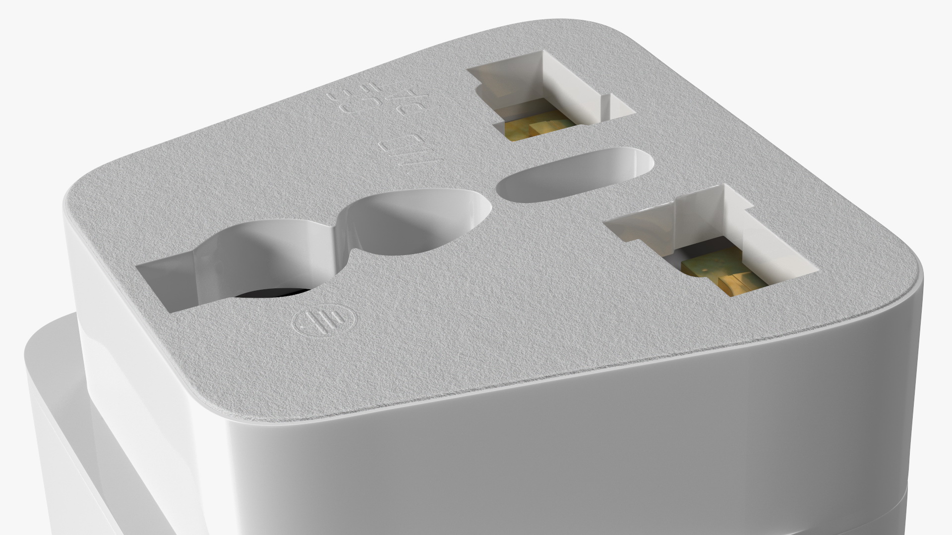Type B Travel Plug Adapter White 3D
