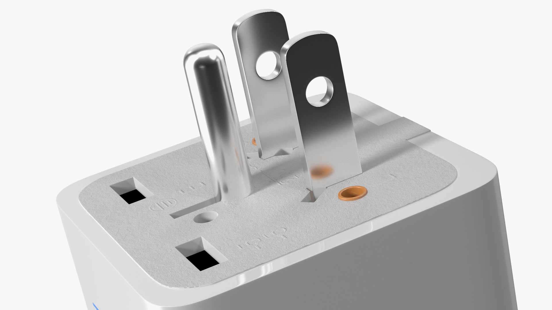 Type B Travel Plug Adapter White 3D